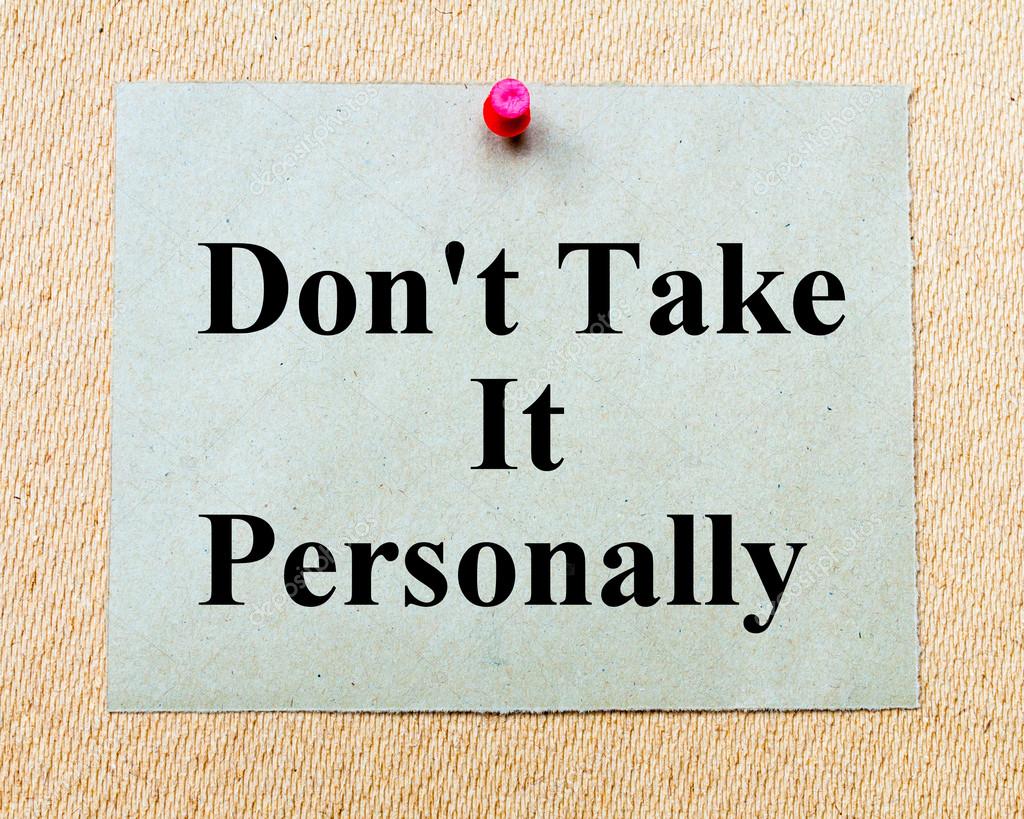 It’s not personal. – From Famine to Feast.