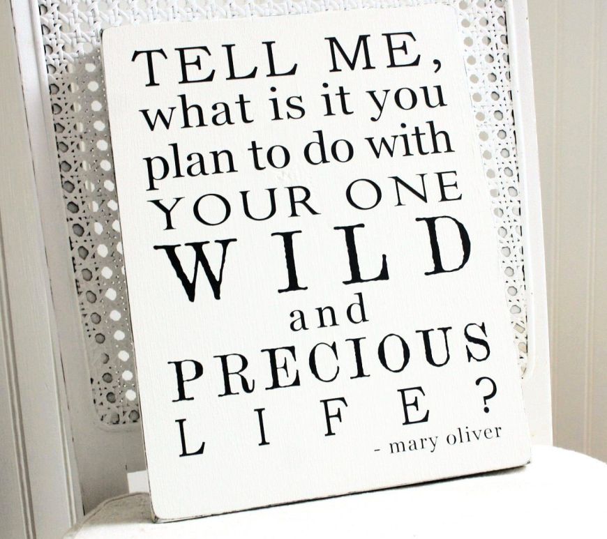 an image of an open, coil-bound notebook, white, sitting on a white table against a white background with the Mary Oliver quote, "tell me, what is it you plan to do with your one wild and precious life?"